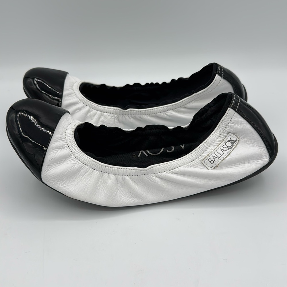 Ballasox womens black and white ballet classic travel flats size US 11. - Picture 3 of 8